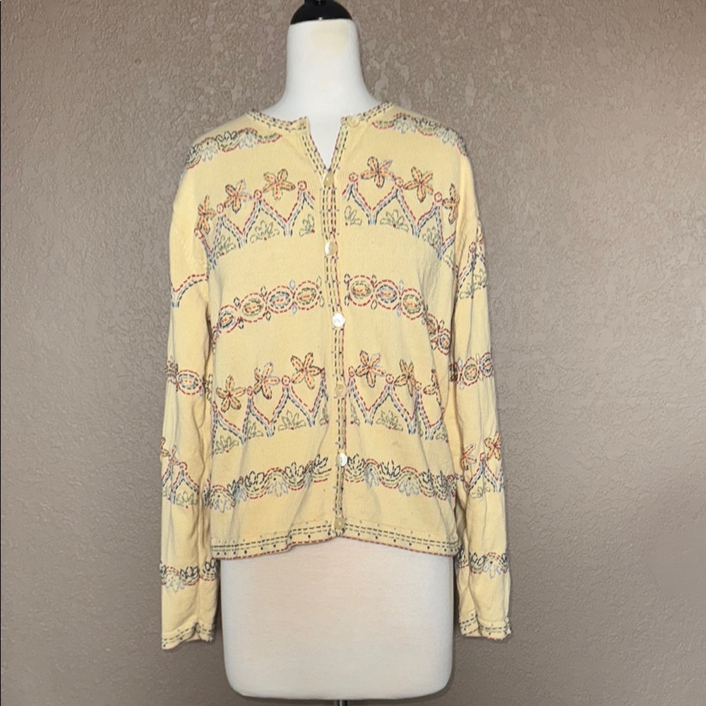 Talbots Petites Embroidered Cardigan